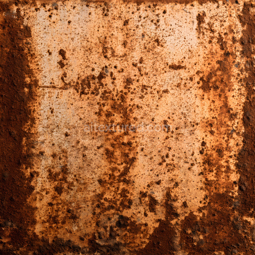 Seamless 3D PBR Rusty Metal Texture with Corrosion Holes and Heavy Oxidation