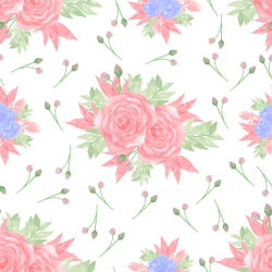 seamless Seamless 3D PBR Pink Flower Watercolor Texture with Delicate Floral Design texture 8k free download PBR