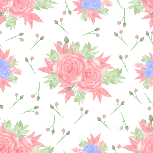 Pink Flower Watercolor Texture with Delicate Floral Design seamless Pink Flower PBR texture
