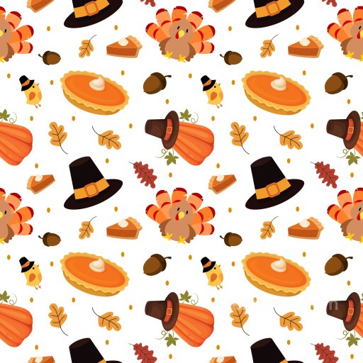 Pattern PBR Texture Featuring Cartoon Thanksgiving Motifs in Warm Fall Colors seamless Pattern Bundle PBR texture
