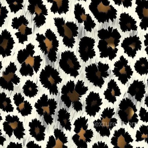 Leopard Print Fabric Texture with Bold Black and Brown Spots seamless Leopard Print PBR texture