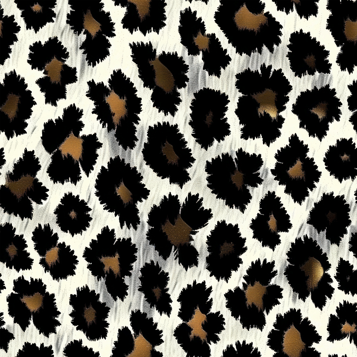 Leopard Print Fabric with Bold Black and Brown Spots seamless PBR texture preview
