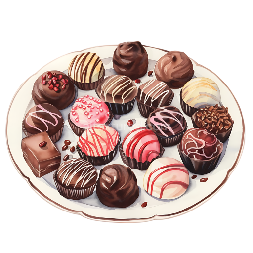 Breakfast Chocolate Dipping Platter with Assorted Truffles and Drizzles