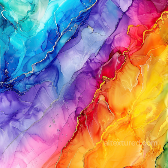 Alcohol Ink PBR Texture Featuring Vivid Rainbow Swirls and Fluid Color Transitions Alcohol ink texture preview