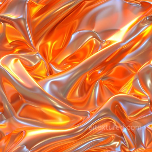 Seamless 3D PBR Texture of Orange-Glowing Glossy Satin Fabric texture preview