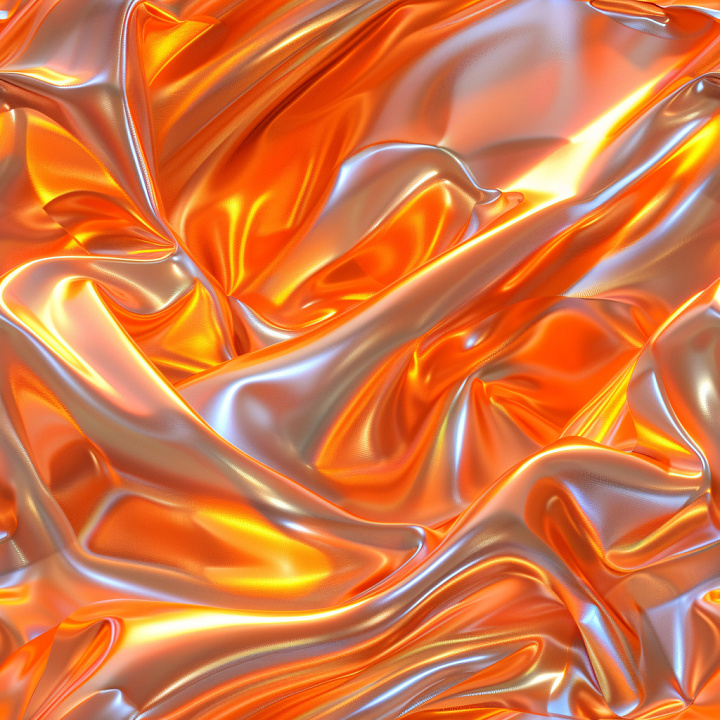 Orange-Glowing Glossy Satin Fabric seamless PBR texture preview
