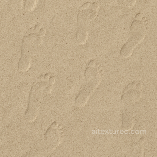 Dry Sand With Footprint Fading And Shallow Human Prints seamless Footprints PBR texture