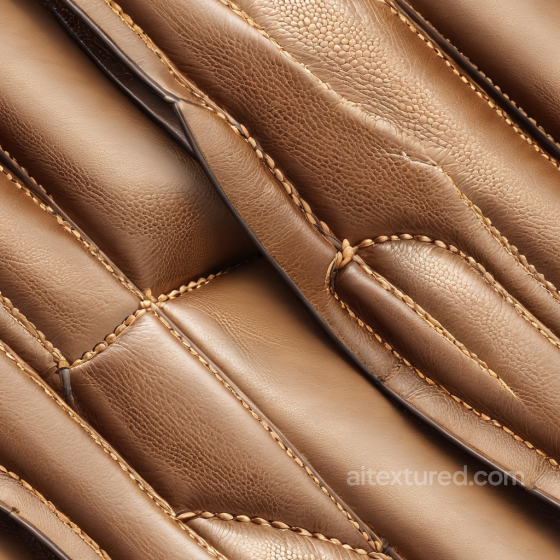 Tan Leather Upholstery Texture With Stitched Panels And Natural Grain Leather texture preview