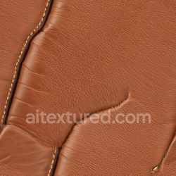 seamless Seamless 3D PBR Texture of Stitched Tan Brown Leather Upholstery with Natural Grain texture 8k free download PBR