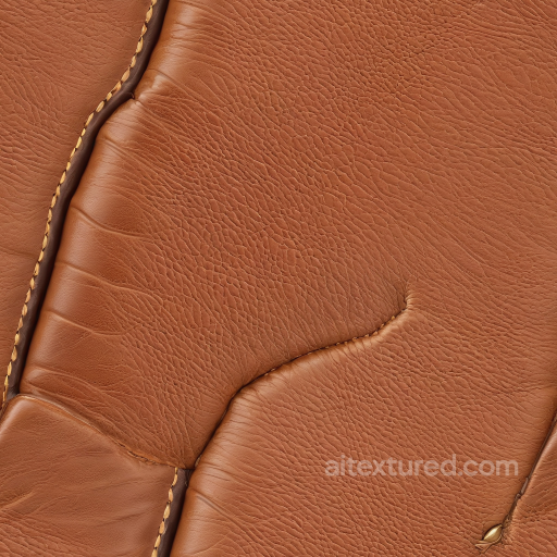 Stitched Tan Brown Leather Upholstery Seamless Texture with Natural Grain seamless Leather PBR texture