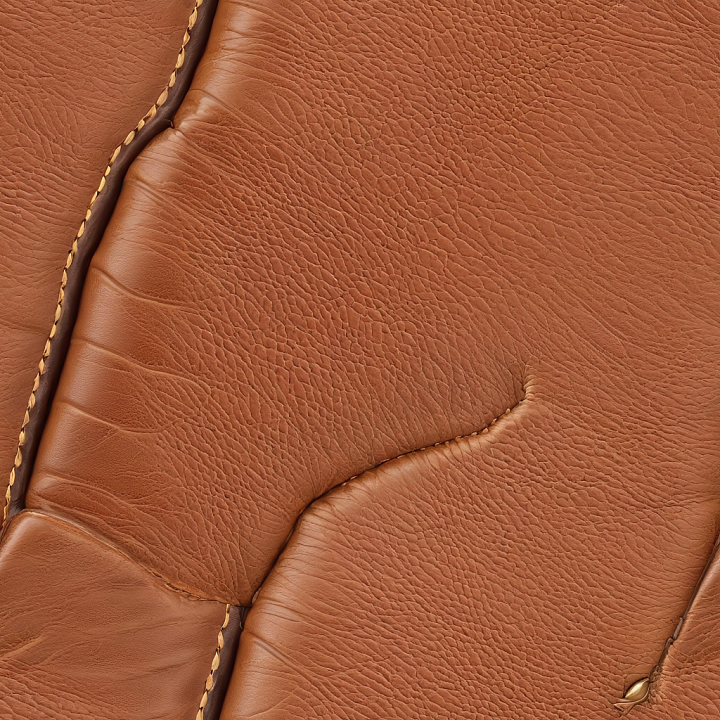 Stitched Tan Brown Leather Upholstery with Natural Grain seamless PBR texture preview