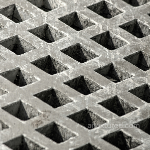 Concrete Grid Texture with Rough Surface and Recessed Openings seamless Concrete PBR texture