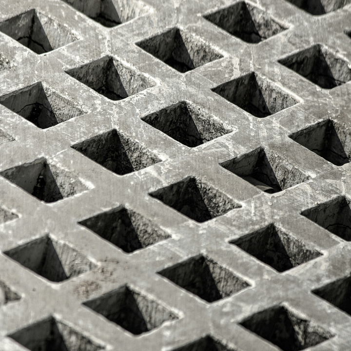 Concrete Grid with Rough Surface and Recessed Openings seamless PBR texture preview