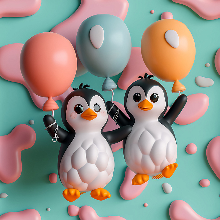 Inflated of Colorful Soft Vinyl Balloons and Playful Patterns seamless PBR texture preview