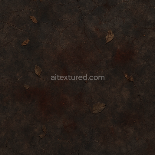 Seamless 3d texture PBR 8k old leather cracked surface with dark shadows for Halloween props