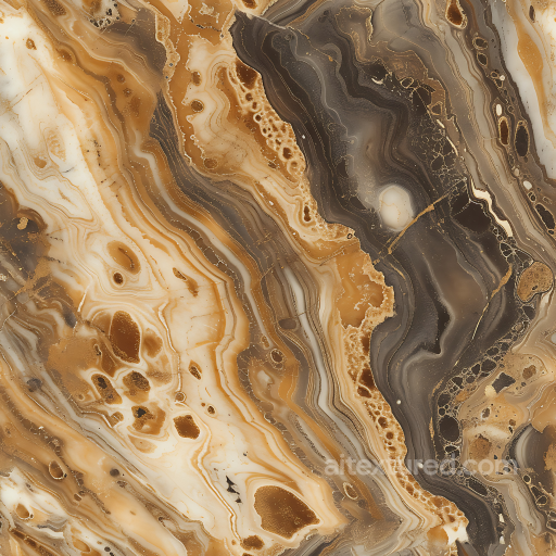 Caramel and Bronze Marble PBR Texture with Fluid Vein Patterns seamless Marble PBR texture