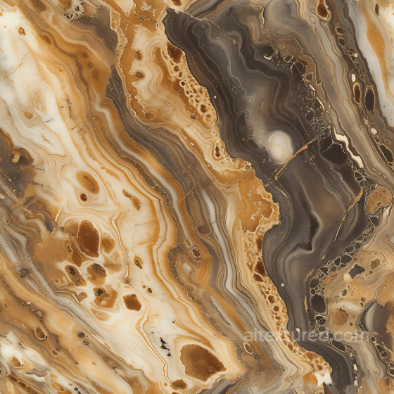 Caramel and Bronze Marble PBR Texture with Fluid Vein Patterns Marble texture preview