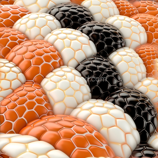 Seamless 3D PBR Cracked Colorful Tiled Surface Texture with Hexagonal Pattern