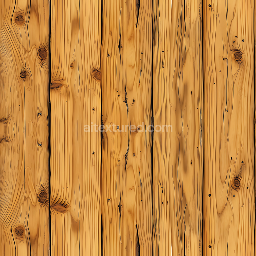 Seamless 3D Light Pine Wood Planks PBR Texture with Distinctive Grain and Knots