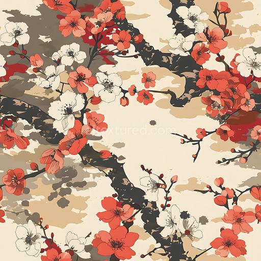 Seamless 3D Camouflage PBR Texture Featuring Desert Floral Pattern with Organic Shapes