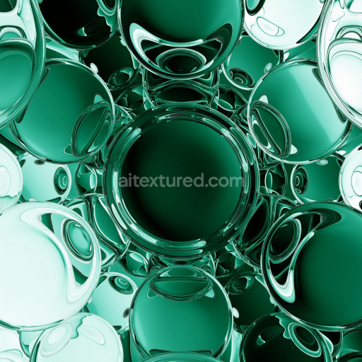 Preview — High-Resolution PBR Green Glass Texture Featuring Reflective Spheres