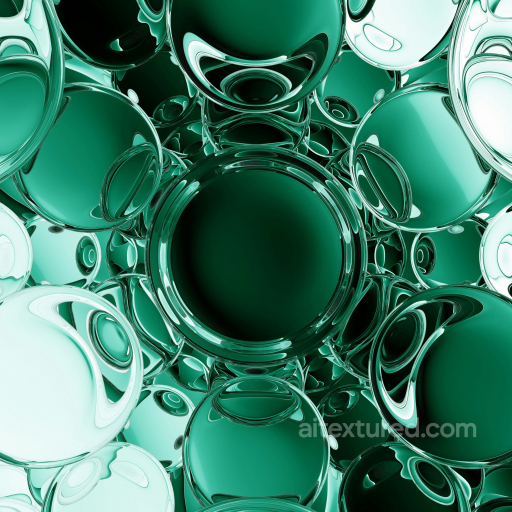 PBR Green Glass Texture Featuring Reflective Spheres seamless Glass PBR texture