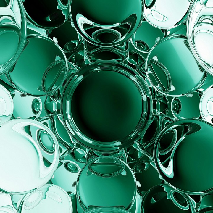 Green Glass Featuring Reflective Spheres seamless PBR texture preview