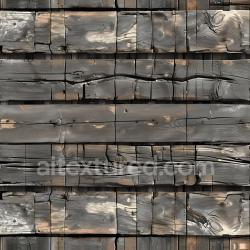 seamless Seamless 3D PBR Texture of Charred, Weathered Wood Planks with Knots and Cracks texture 8k free download PBR