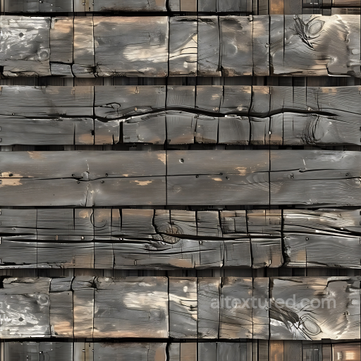 Charred, Weathered Wood Planks Seamless Texture with Knots and Cracks seamless Wood PBR texture