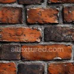 seamless Seamless 3D Cracked Brick Wall PBR Texture with Weathered Red and Blackened Surface texture 8k free download PBR
