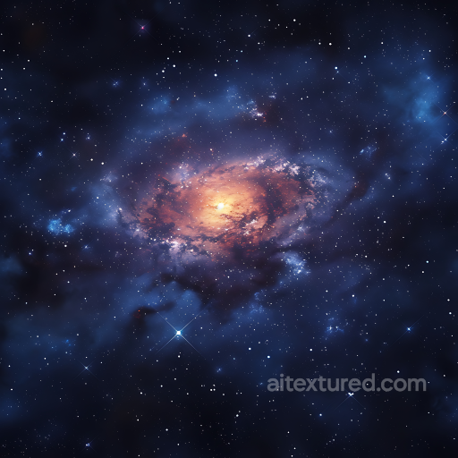 Galaxy Nebula PBR Texture with Glowing Core and Deep Space Stars seamless Star, space, planets PBR texture