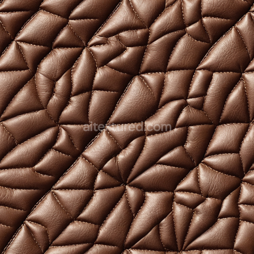 Seamless 3D Quilted Brown Leather PBR Texture with Puffy Stitched Panels