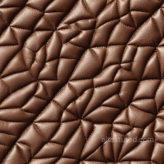 Quilted Brown Leather PBR Texture with Puffy Stitched Panels Leather texture preview