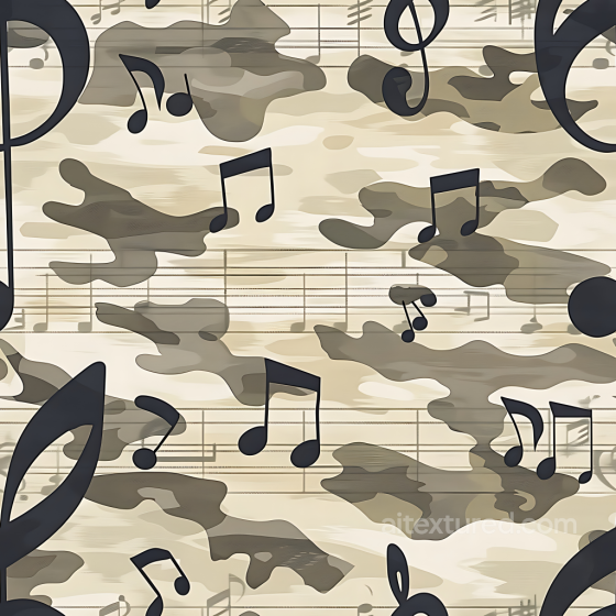Desert Camouflage PBR Texture with Beige Tones and Musical Note Overlay Color Camouflage texture preview