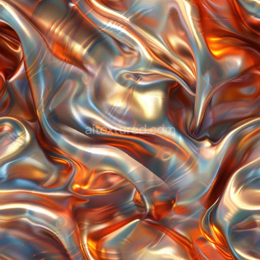Seamless 3D PBR Texture of Glossy Satin Fabric with Vibrant Iridescent Highlights