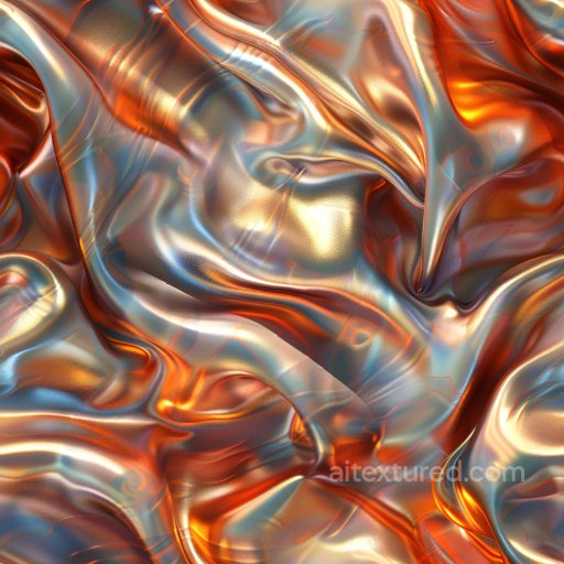 Seamless 3D PBR Texture of Glossy Satin Fabric with Vibrant Iridescent Highlights texture preview