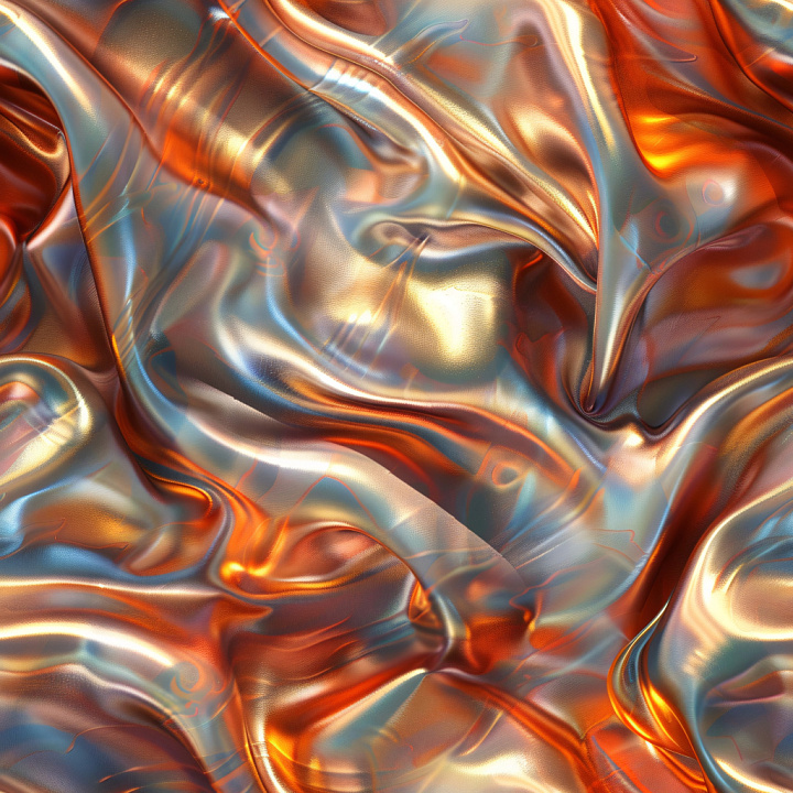 Glossy Satin Fabric with Vibrant Iridescent Highlights seamless PBR texture preview