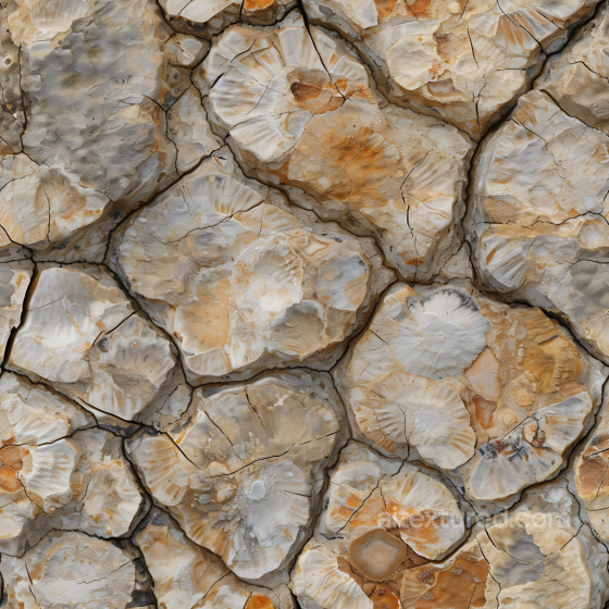 Fossilized Stone Rock Texture with Rustic Earthy Tones and Natural Cracks Stone texture preview
