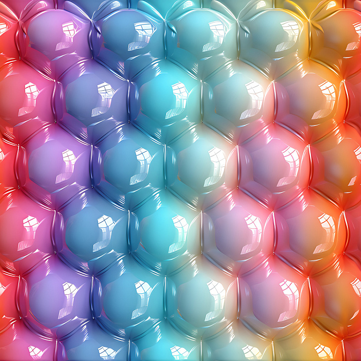 Inflated Bubble Vinyl with Vibrant Gradient Colors seamless PBR texture preview