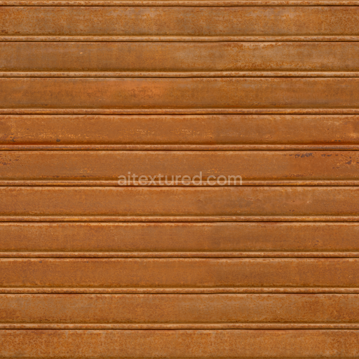 Rusty Metal — Weathered Dented Metal Old Rusty Shutter — PBR seamless 3D texture
