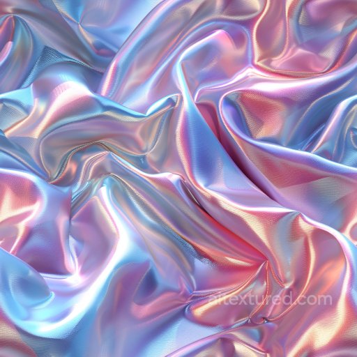 Seamless 3D PBR Texture of Iridescent Glossy Fabric with Soft Pastel Colors texture preview