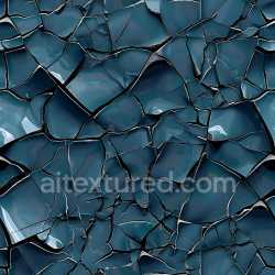 seamless Seamless 3D Cracked Blue Glass PBR Texture with Jagged Fractures and Reflective Surfaces texture 8k free download PBR