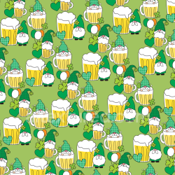 seamless Seamless 3D PBR Digital Paper Texture with St Patrick Gnomes & Beer texture 8k free download PBR