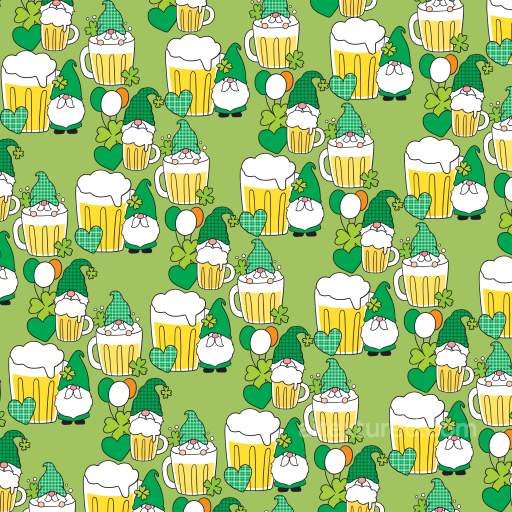 Digital Paper Texture with St Patrick Gnomes & Beer seamless St patrick digital paper bundle PBR texture