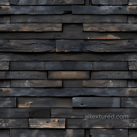 Charred Wood Planks Texture with Weathered Grain and Knots Wood texture preview