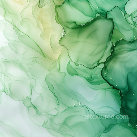 Alcohol Ink PBR Texture with Green Fluid Waves and Soft Translucent Layers Alcohol ink texture preview