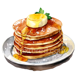 seamless Breakfast Stack of Almond Flour Pancakes with Butter and Syrup Illustration texture 8k free download PBR