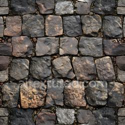 seamless Seamless 3D Weathered Cobblestone Street PBR Texture with Rough Stone Blocks texture 8k free download PBR