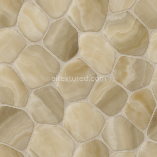 Seamless 3d texture pbr 8k onyx pieces mosaic with neutral hues and polished stone finish