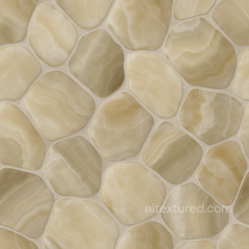 Onyx Pieces Mosaic With Neutral Hues And Polished Stone Finish seamless Mosaic PBR texture